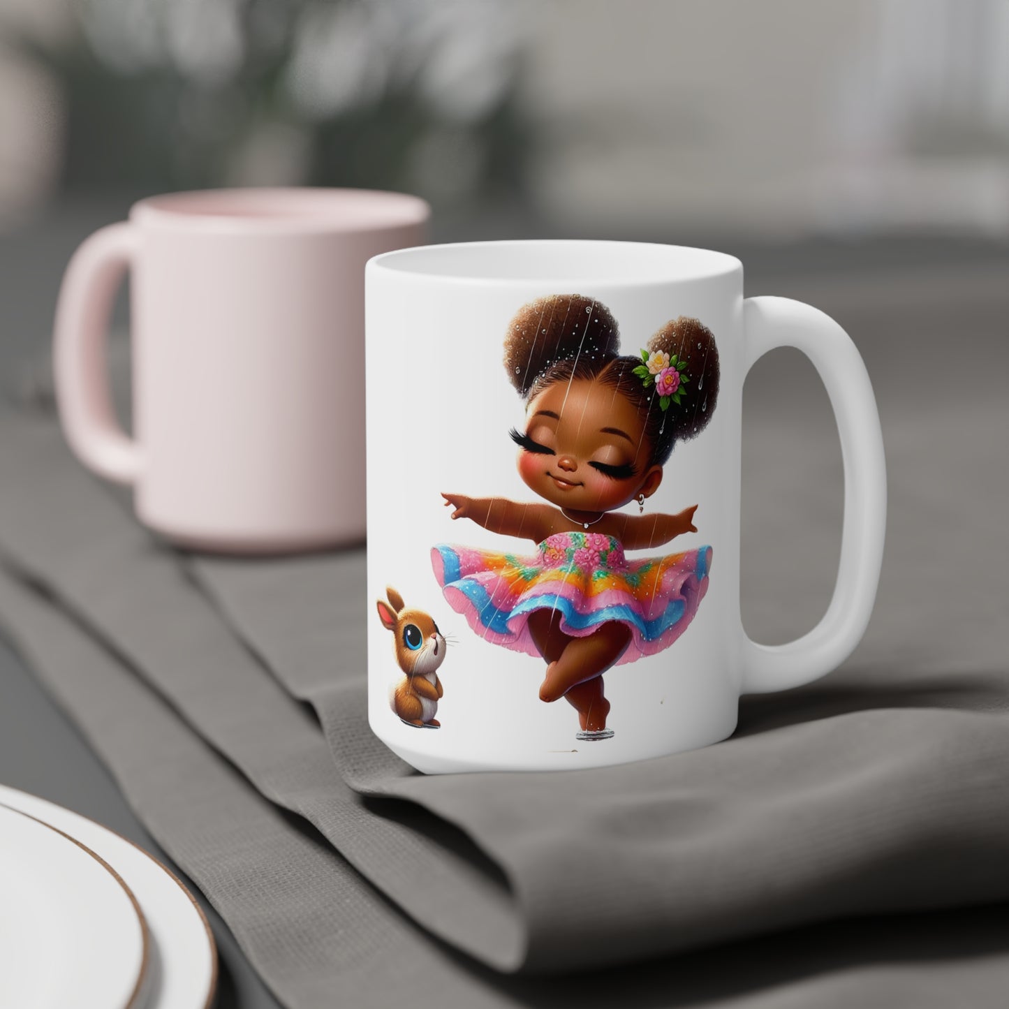 Whimsical Dance Ceramic Mug, Cute Character Mug, Perfect Gift for Kids, Colorful Occasion Mug, Fun Tea or Coffee Cup