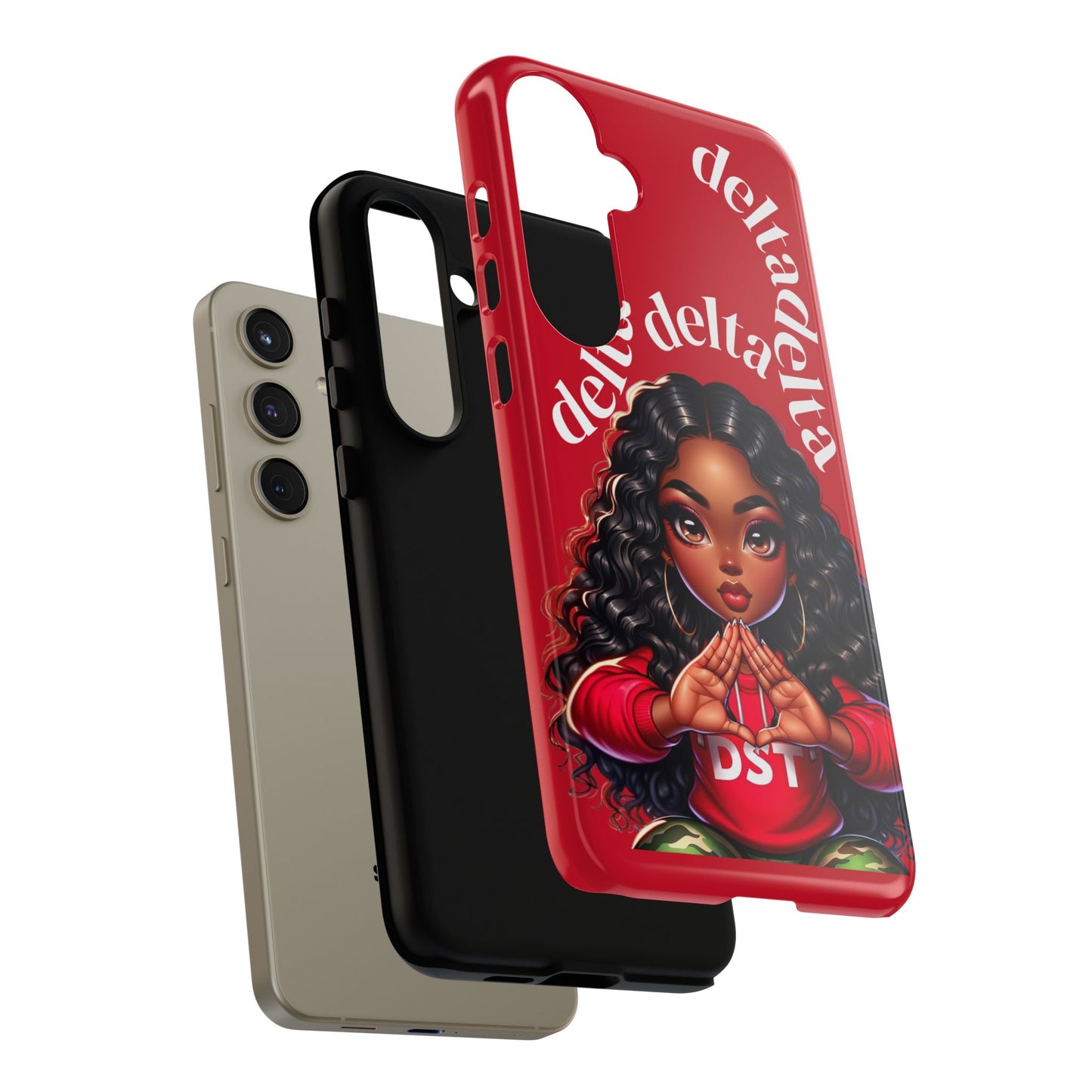 Delta Delta Tough Phone Case, Sorority Gifts, Cute Phone Accessories, Red Phone Cover, Greek Life