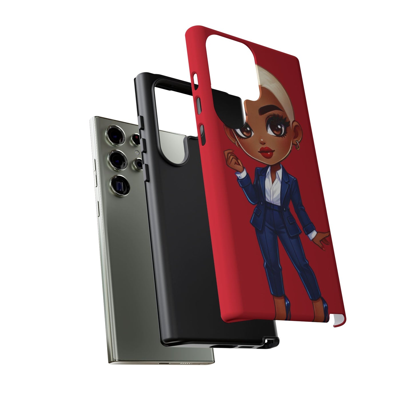 Stylish Phone Case with Confident “Deedra” Character Design, Protects Your Phone, Unique Gift, Trendy Accessory, Fashion Statement