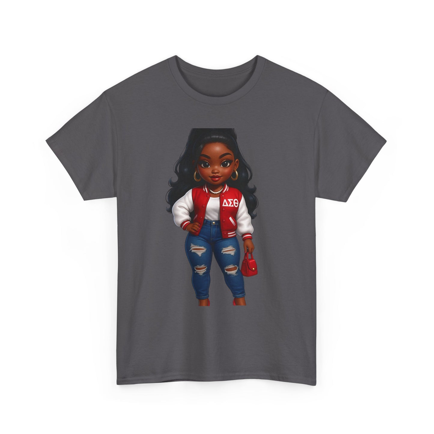 Stylish DST Girl character Unisex Heavy Cotton Tee for Trendy Individuals, Casual Wear, Graphic Tee, Fashion Statement, Gift for Friends, Everyday Comfort