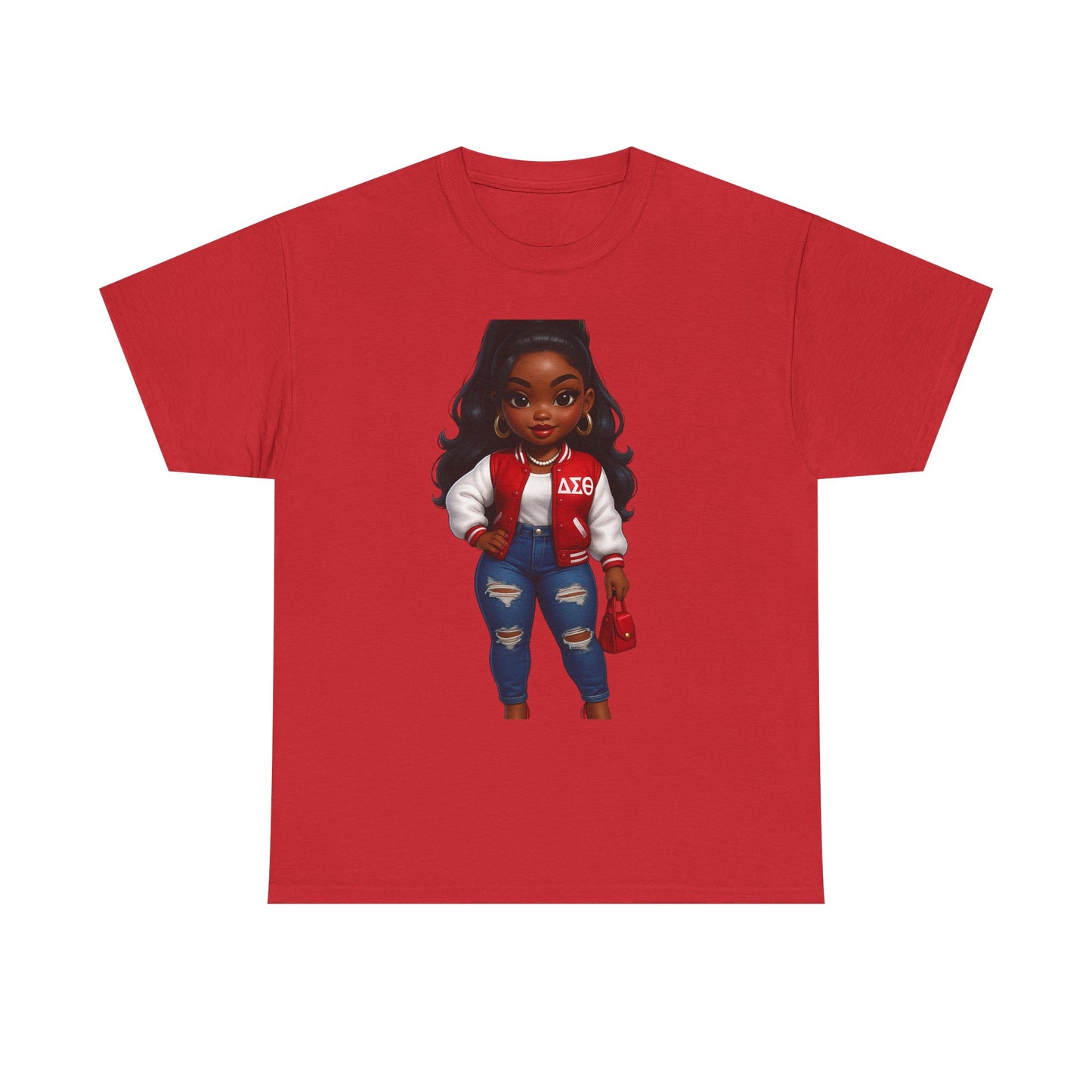 Stylish DST Girl character Unisex Heavy Cotton Tee for Trendy Individuals, Casual Wear, Graphic Tee, Fashion Statement, Gift for Friends, Everyday Comfort