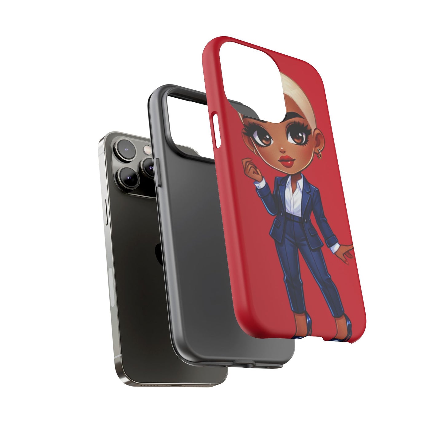 Stylish Phone Case with Confident “Deedra” Character Design, Protects Your Phone, Unique Gift, Trendy Accessory, Fashion Statement