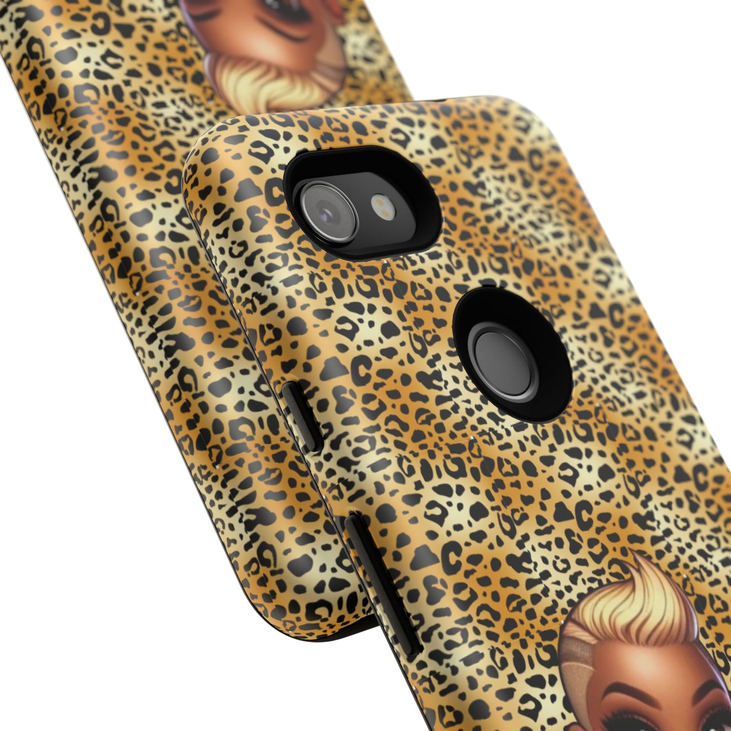 Phone Case, Blonde Bombshell Leopard Print Case, Tough Phone Cover, Stylish Animal Print Phone Protector, Gift for Her