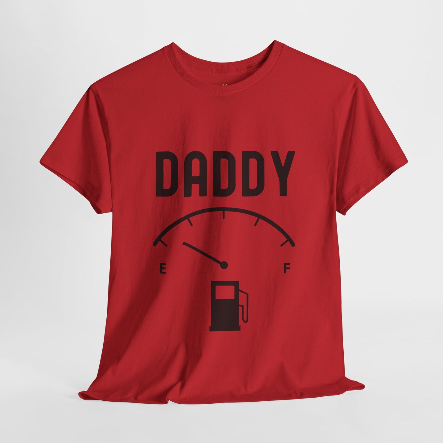Daddy Fuel Level Unisex Heavy Cotton Tee - Funny Dad Shirt, Gifts for Father's Day, Family Reunion Attire, Everyday Humor Tee