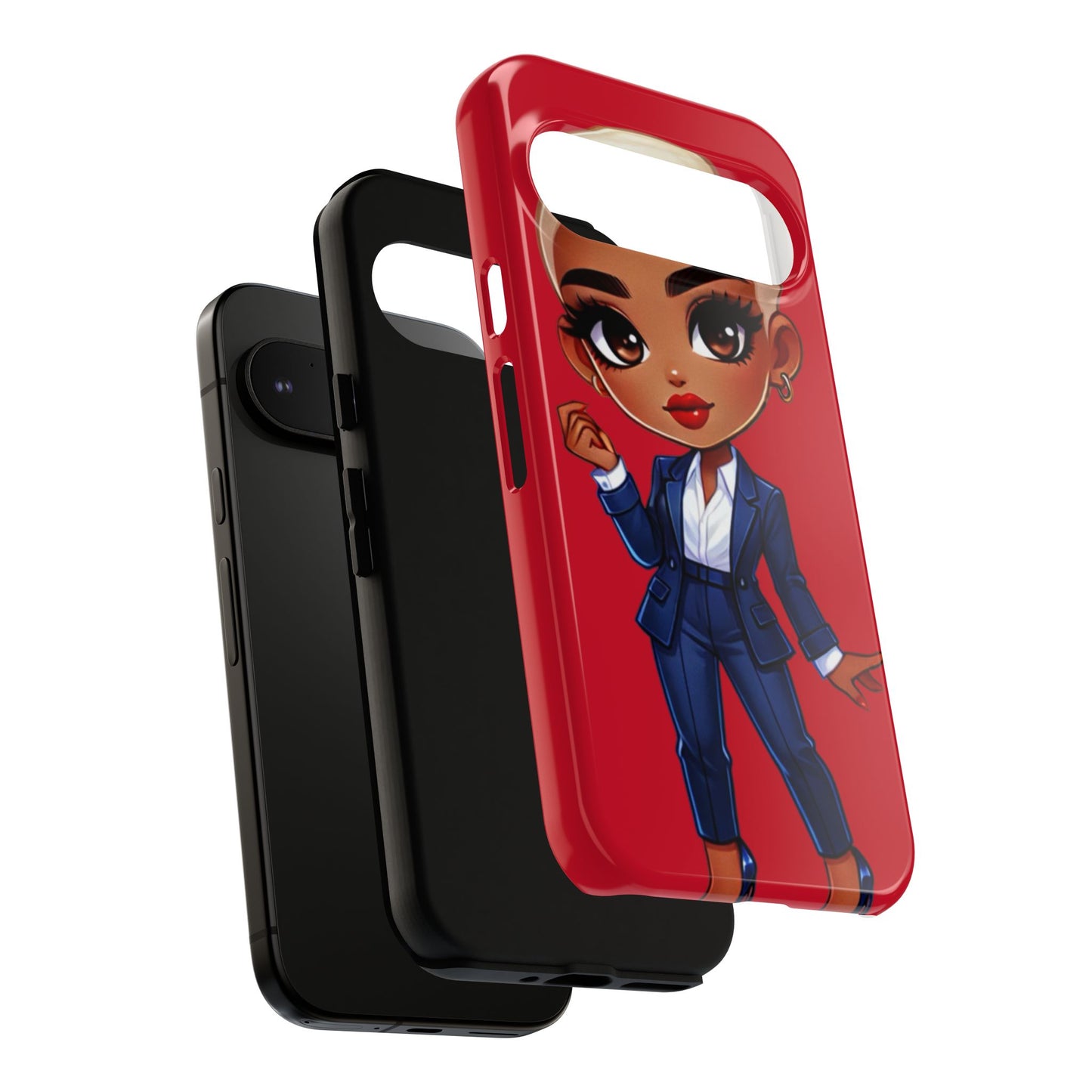 Stylish Phone Case with Confident “Deedra” Character Design, Protects Your Phone, Unique Gift, Trendy Accessory, Fashion Statement