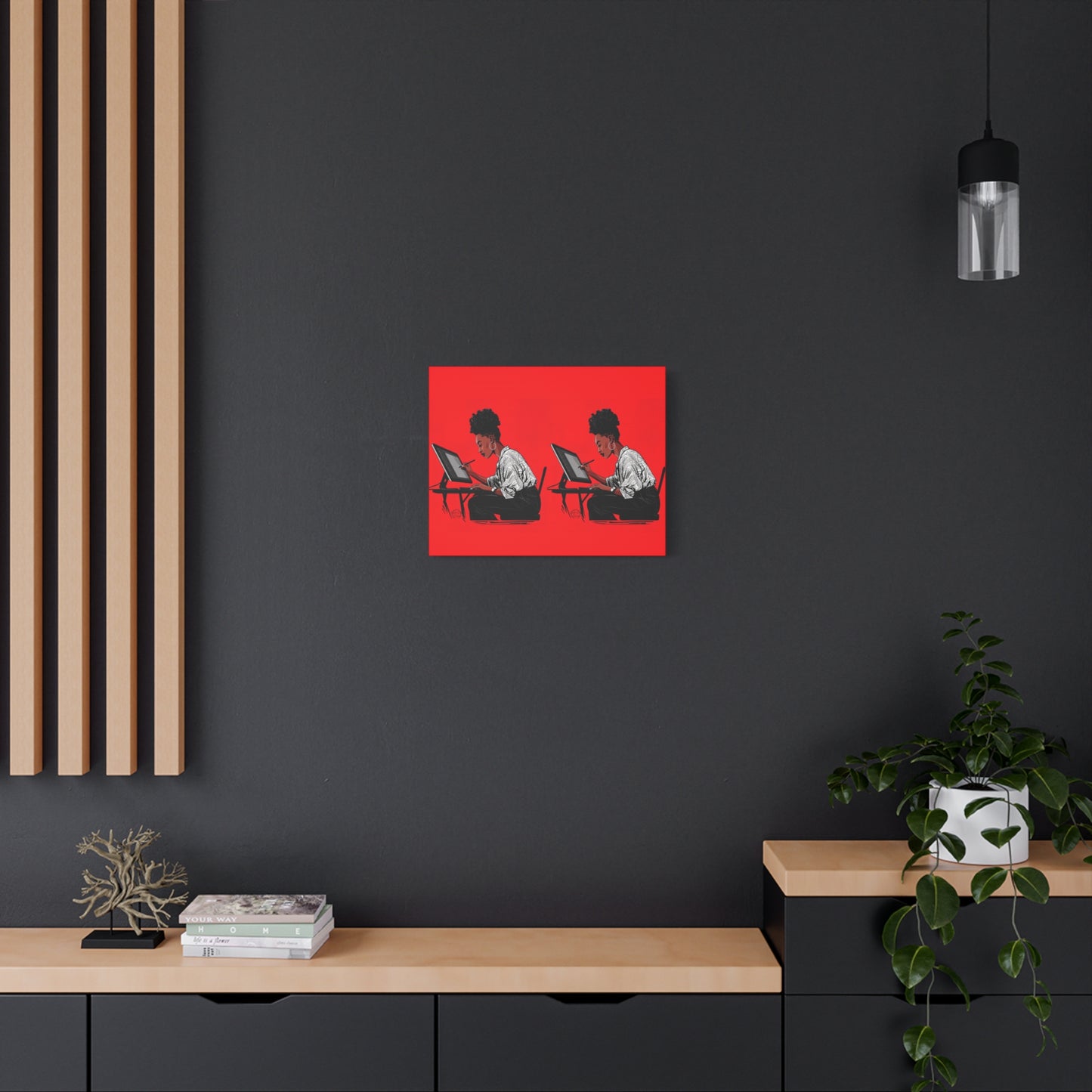 Artistic Canvas Print, Wall Decor, Home Office Inspiration, Gift for Creatives, Modern Art, Black Woman Artist