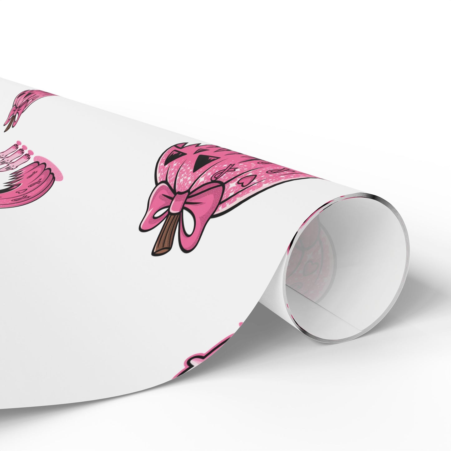 Cute ghost eating pink pumpkin Wrapping Paper - Fun Gift Wrap for Birthdays, Baby Showers, Holidays, Party Decor, Creative DIY Crafts