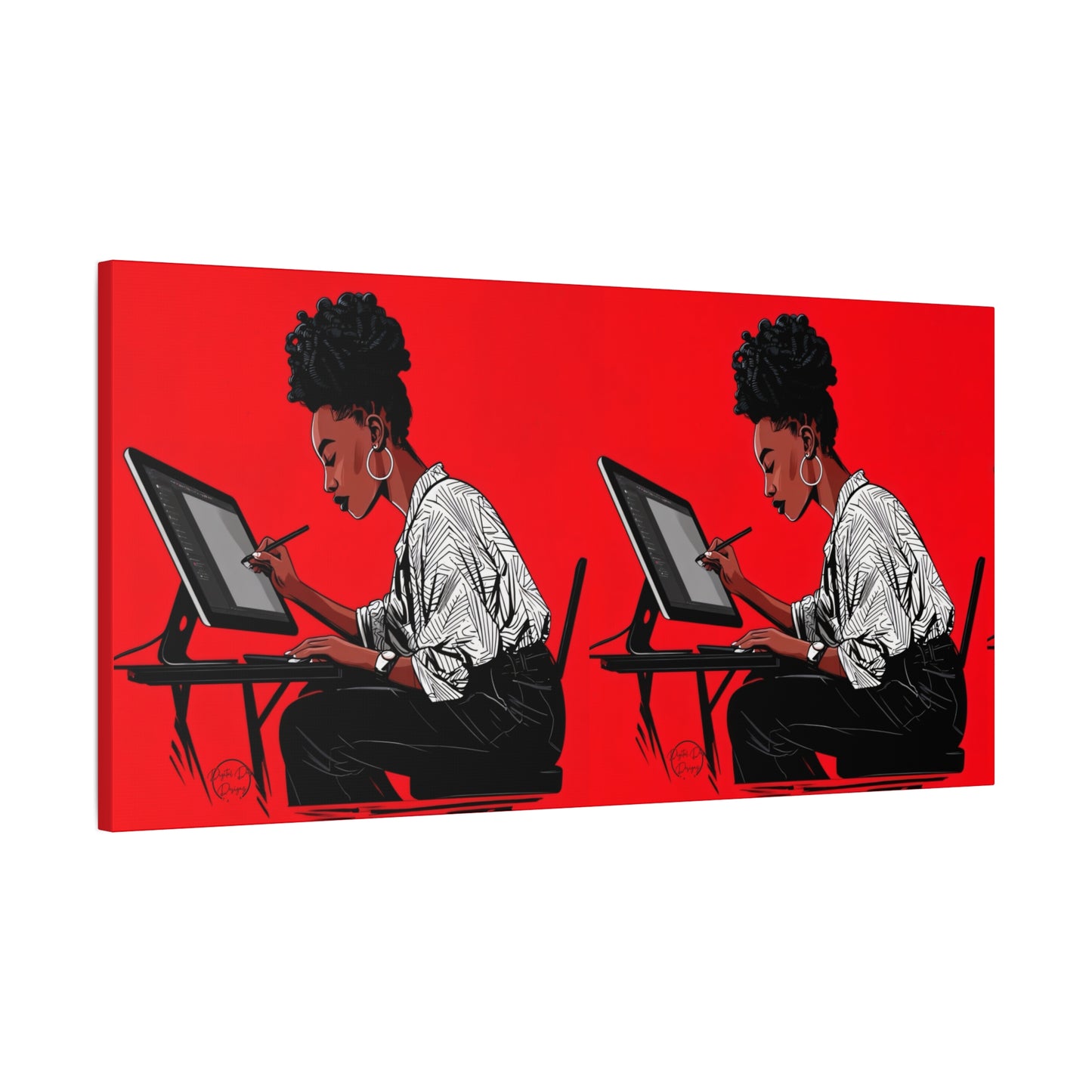 Artistic Canvas Print, Wall Decor, Home Office Inspiration, Gift for Creatives, Modern Art, Black Woman Artist