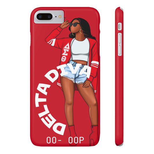 DST Delta Diva Chic Slim Phone Case, Stylish Phone Cover, Trendy Gadget Accessory, Gifts for Her, Coffee Lovers Case, Phone Protection