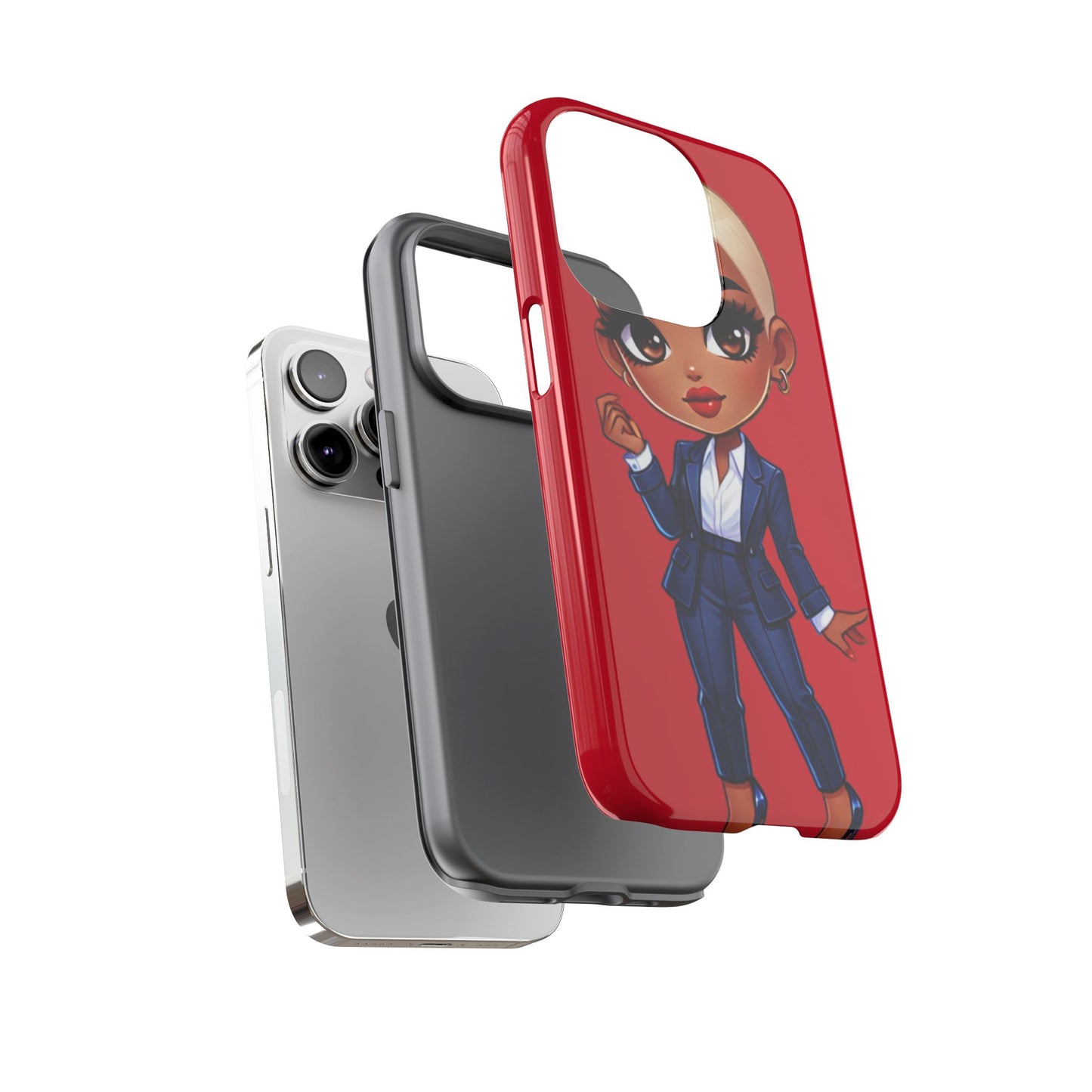 Stylish Phone Case with Confident “Deedra” Character Design, Protects Your Phone, Unique Gift, Trendy Accessory, Fashion Statement