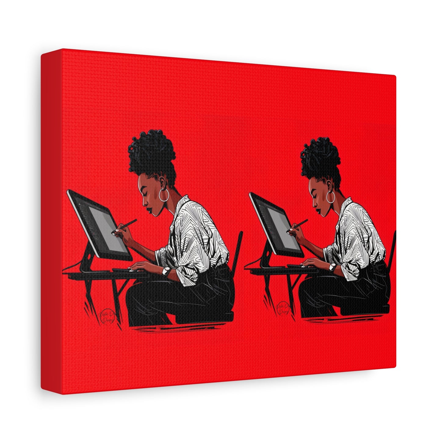 Artistic Canvas Print, Wall Decor, Home Office Inspiration, Gift for Creatives, Modern Art, Black Woman Artist