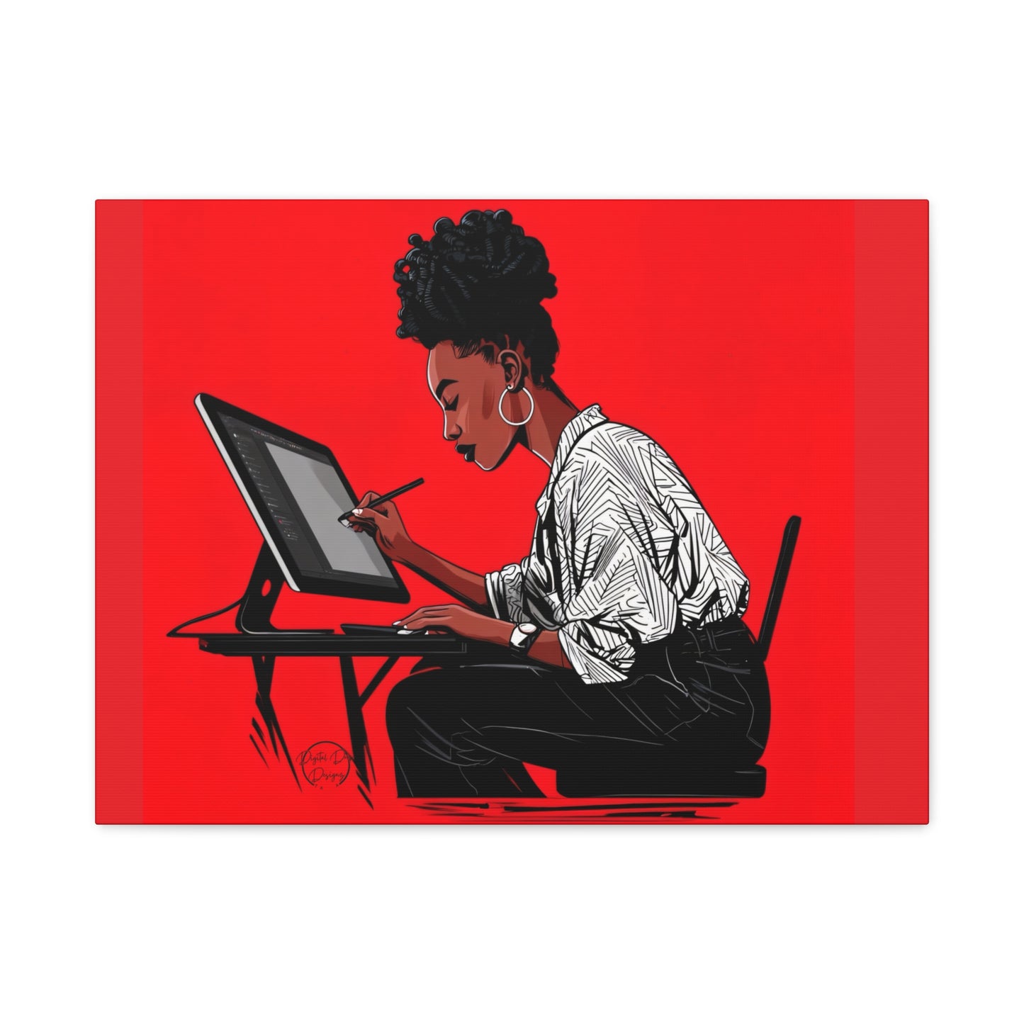 Artistic Canvas Print, Wall Decor, Home Office Inspiration, Gift for Creatives, Modern Art, Black Woman Artist