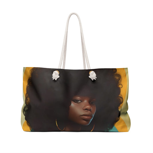 Weekender Bag, African American Woman Travel Tote, Afrocentric Mahogany Beauty, Ethnic Overnight Duffel, Black Girl Magic Carry-On, Melanin