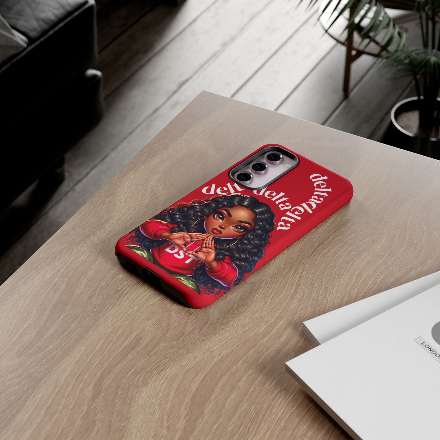 Delta Delta Tough Phone Case, Sorority Gifts, Cute Phone Accessories, Red Phone Cover, Greek Life
