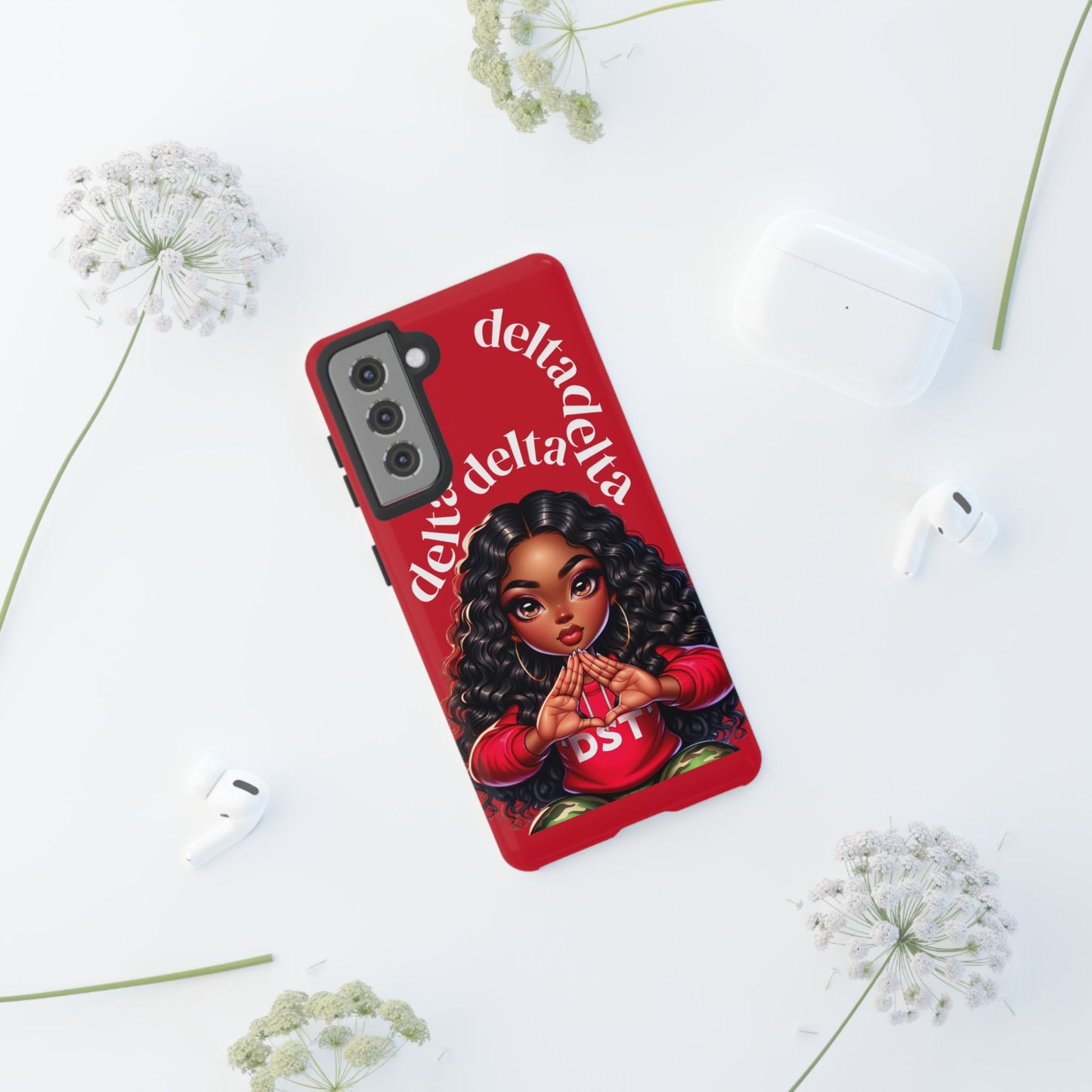Delta Delta Tough Phone Case, Sorority Gifts, Cute Phone Accessories, Red Phone Cover, Greek Life