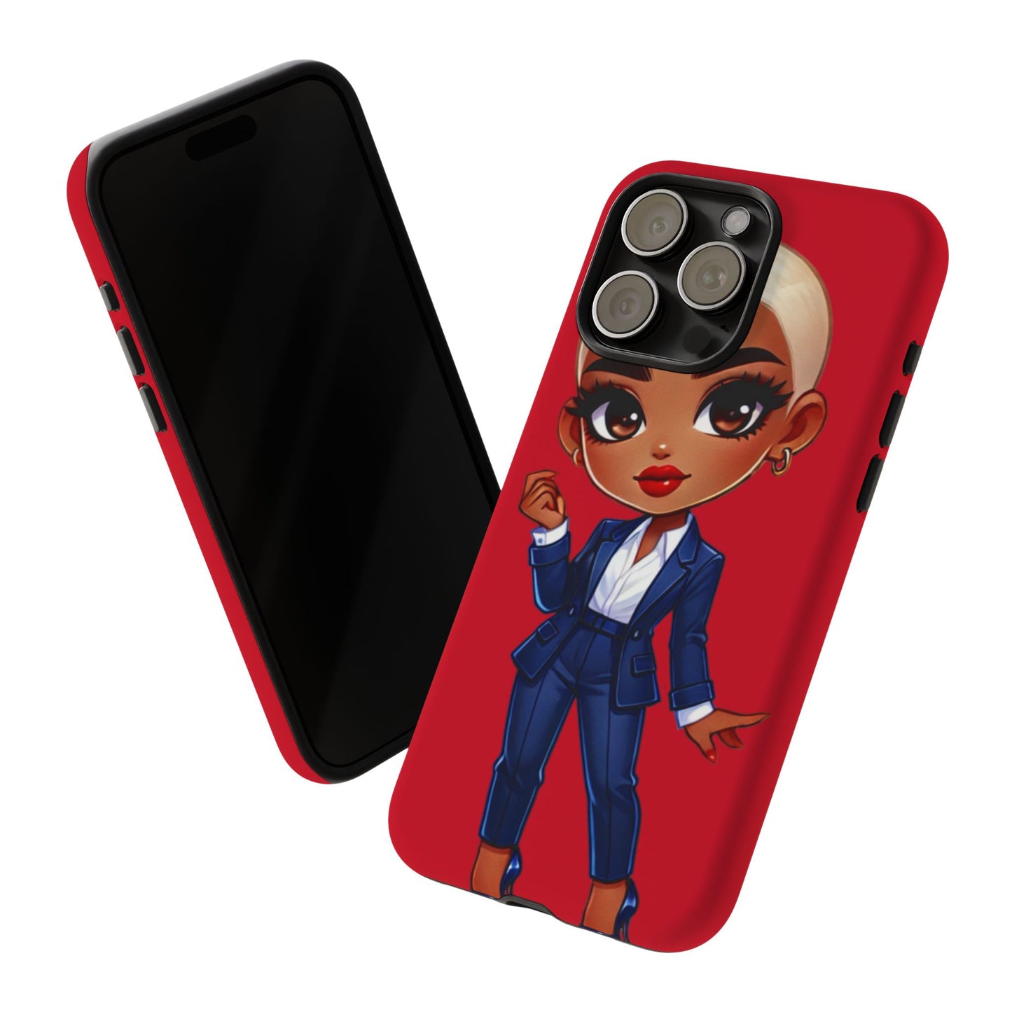 Stylish Phone Case with Confident “Deedra” Character Design, Protects Your Phone, Unique Gift, Trendy Accessory, Fashion Statement