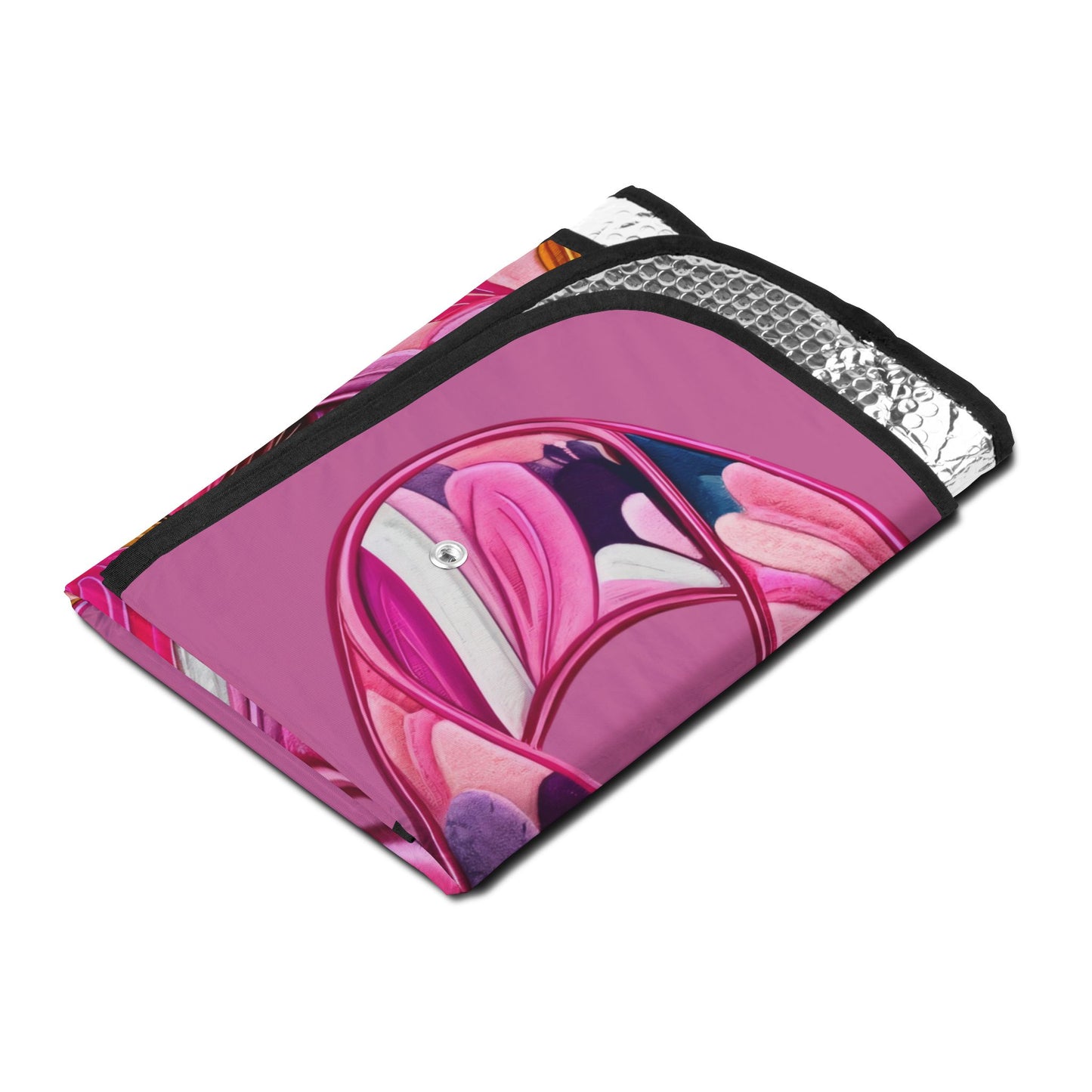 Stylish Car Sun Shades with Pink Floral Ribbons, Car Accessories, UV Protection, Gifts for Women, Breast Cancer Awareness