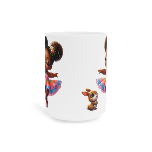 Whimsical Dance Ceramic Mug, Cute Character Mug, Perfect Gift for Kids, Colorful Occasion Mug, Fun Tea or Coffee Cup
