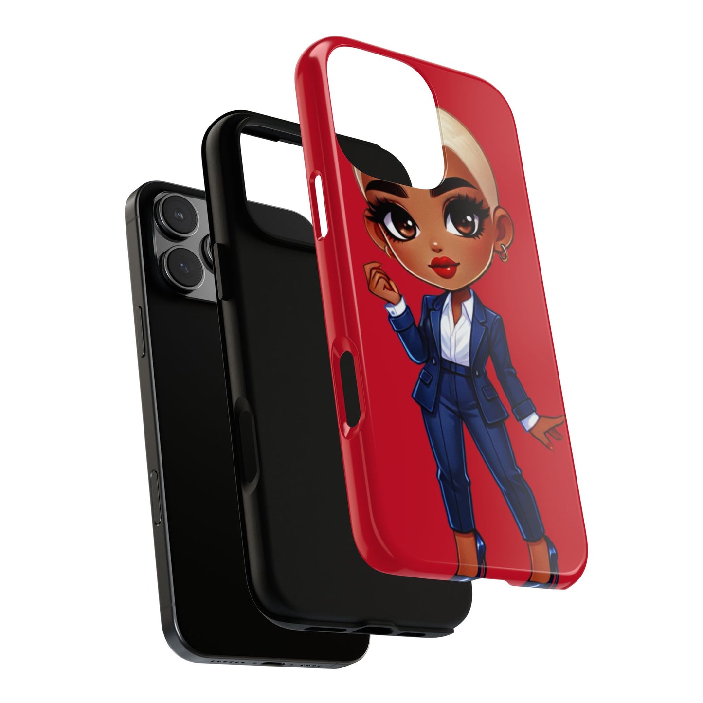 Stylish Phone Case with Confident “Deedra” Character Design, Protects Your Phone, Unique Gift, Trendy Accessory, Fashion Statement