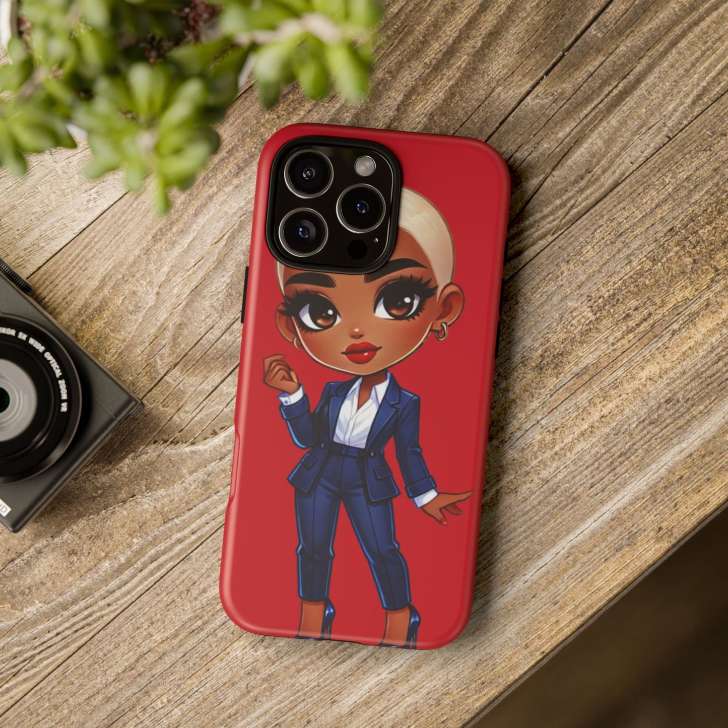 Stylish Phone Case with Confident “Deedra” Character Design, Protects Your Phone, Unique Gift, Trendy Accessory, Fashion Statement