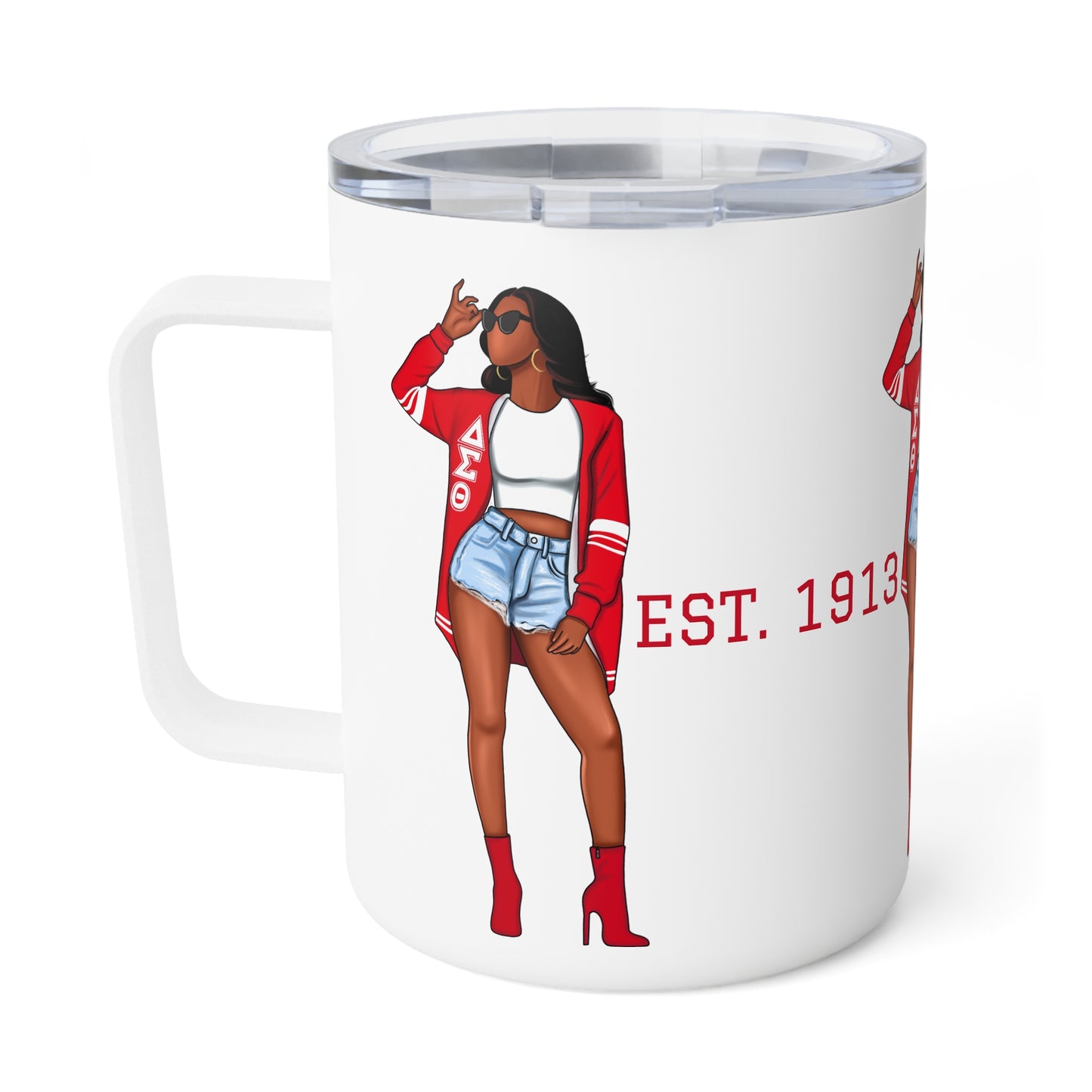 Delta DST Established 1913 Insulated Coffee Mug - Sorority Gift, Greek Life, HBCU, 10oz Tea Cup, Greek Sister Present, College Organization