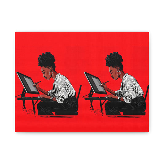 Artistic Canvas Print, Wall Decor, Home Office Inspiration, Gift for Creatives, Modern Art, Black Woman Artist