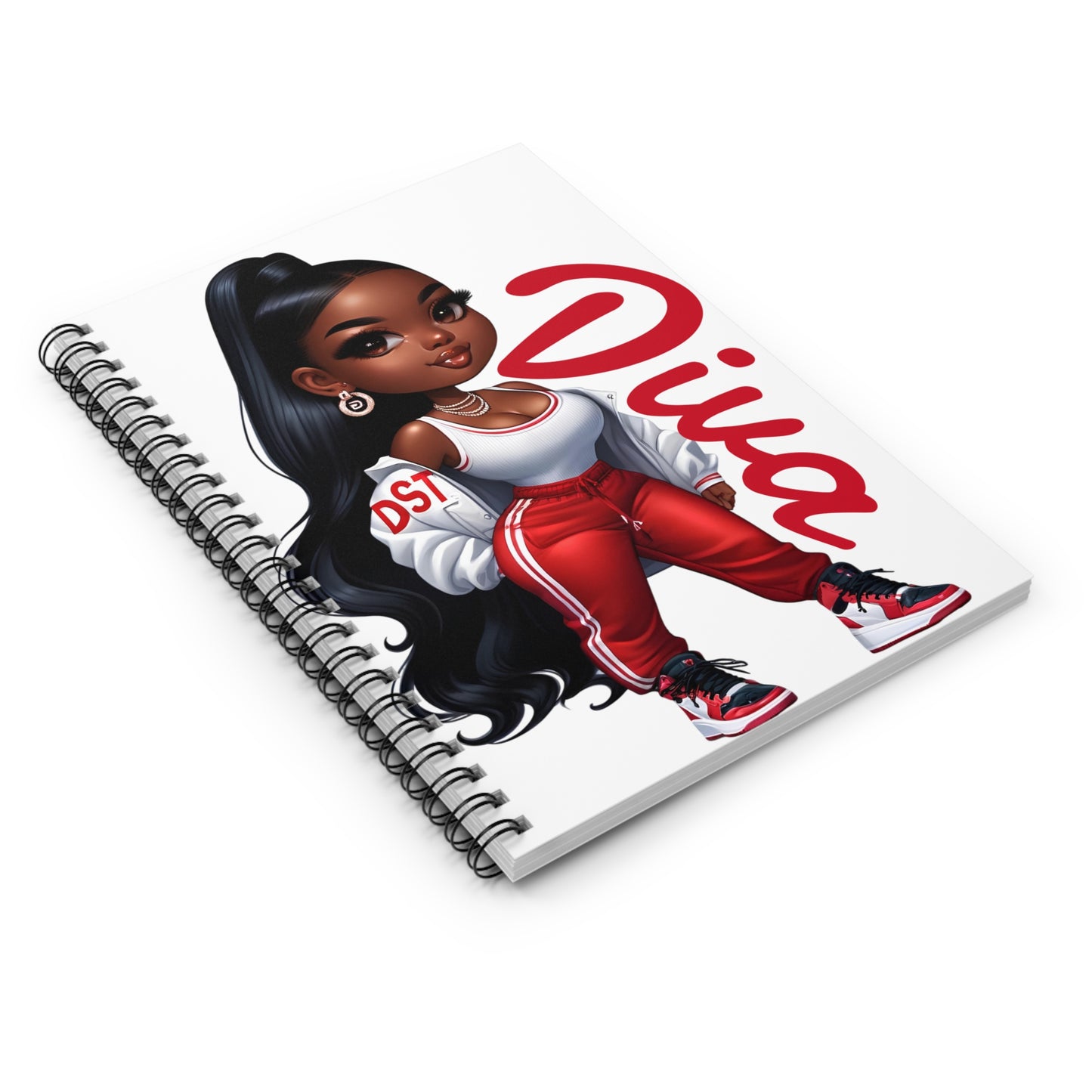 Stylish Diva Spiral Notebook - Ruled Line, Trendy Journal, Perfect for Students, Gift for Fashion Lovers, Cute School Supplies,