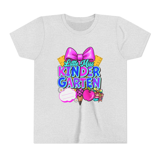 Little Miss Kindergarten Tee, Kids T-Shirt for Kindergarteners, Cute Gift for Back to School, Fun Classroom Wear, Birthday Gift