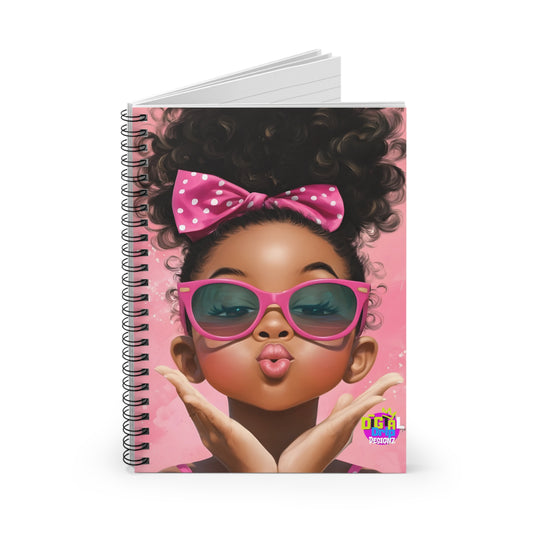 Cute Girl Spiral Notebook - Ruled Line, Fun & Stylish Stationery for Kids & Teens