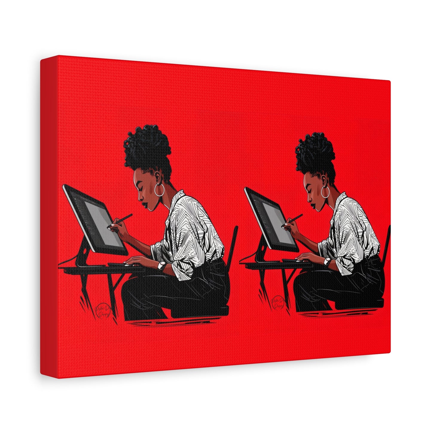 Artistic Canvas Print, Wall Decor, Home Office Inspiration, Gift for Creatives, Modern Art, Black Woman Artist