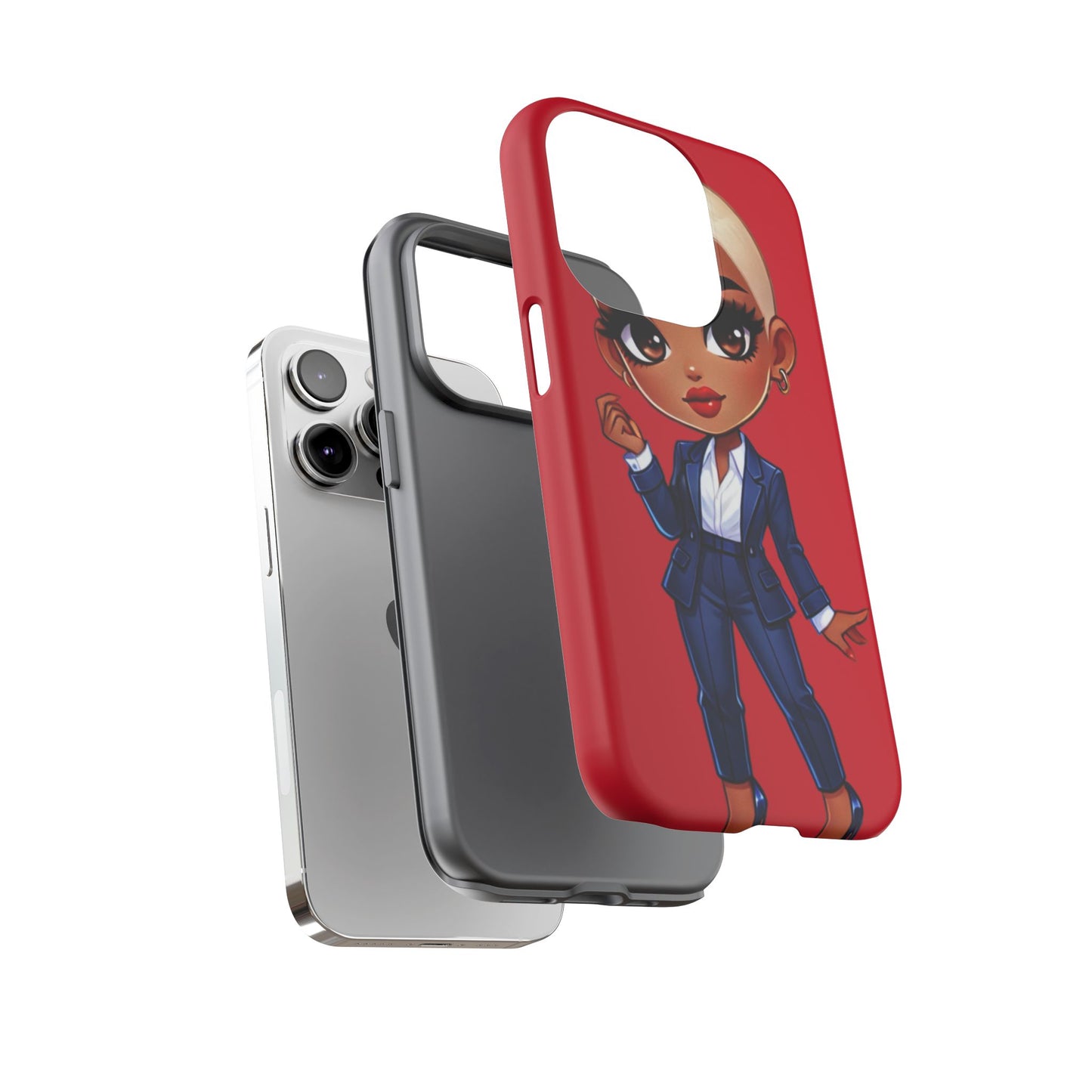 Stylish Phone Case with Confident “Deedra” Character Design, Protects Your Phone, Unique Gift, Trendy Accessory, Fashion Statement