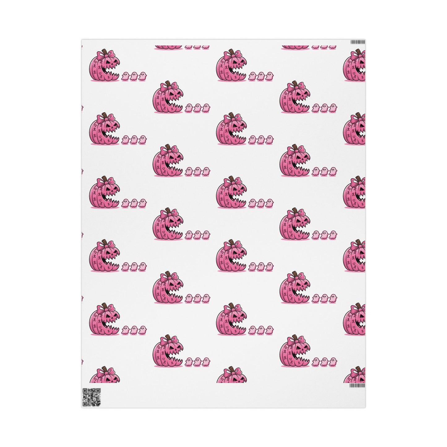 Cute ghost eating pink pumpkin Wrapping Paper - Fun Gift Wrap for Birthdays, Baby Showers, Holidays, Party Decor, Creative DIY Crafts
