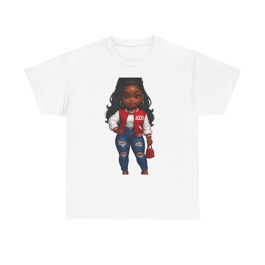 Stylish DST Girl character Unisex Heavy Cotton Tee for Trendy Individuals, Casual Wear, Graphic Tee, Fashion Statement, Gift for Friends, Everyday Comfort