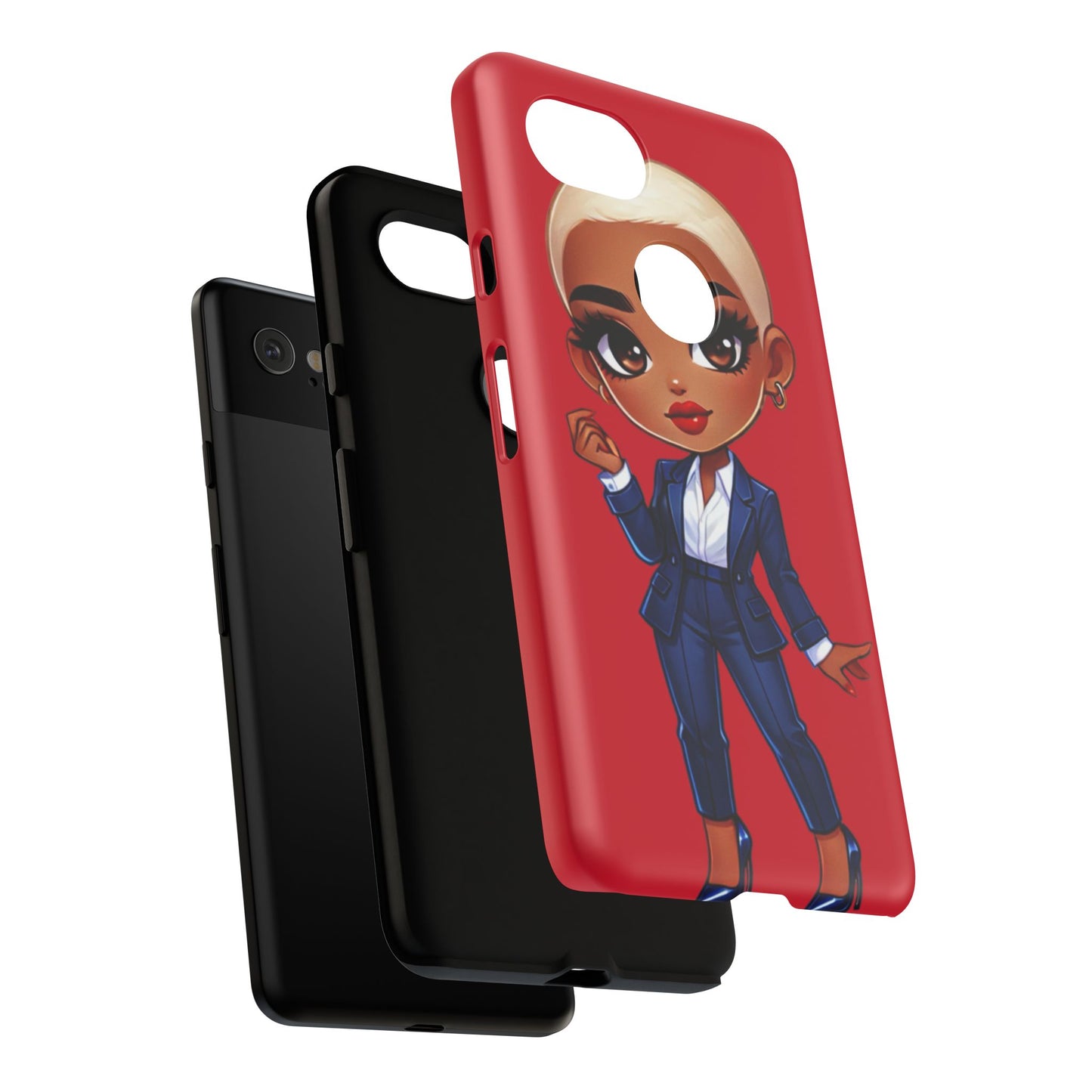 Stylish Phone Case with Confident “Deedra” Character Design, Protects Your Phone, Unique Gift, Trendy Accessory, Fashion Statement