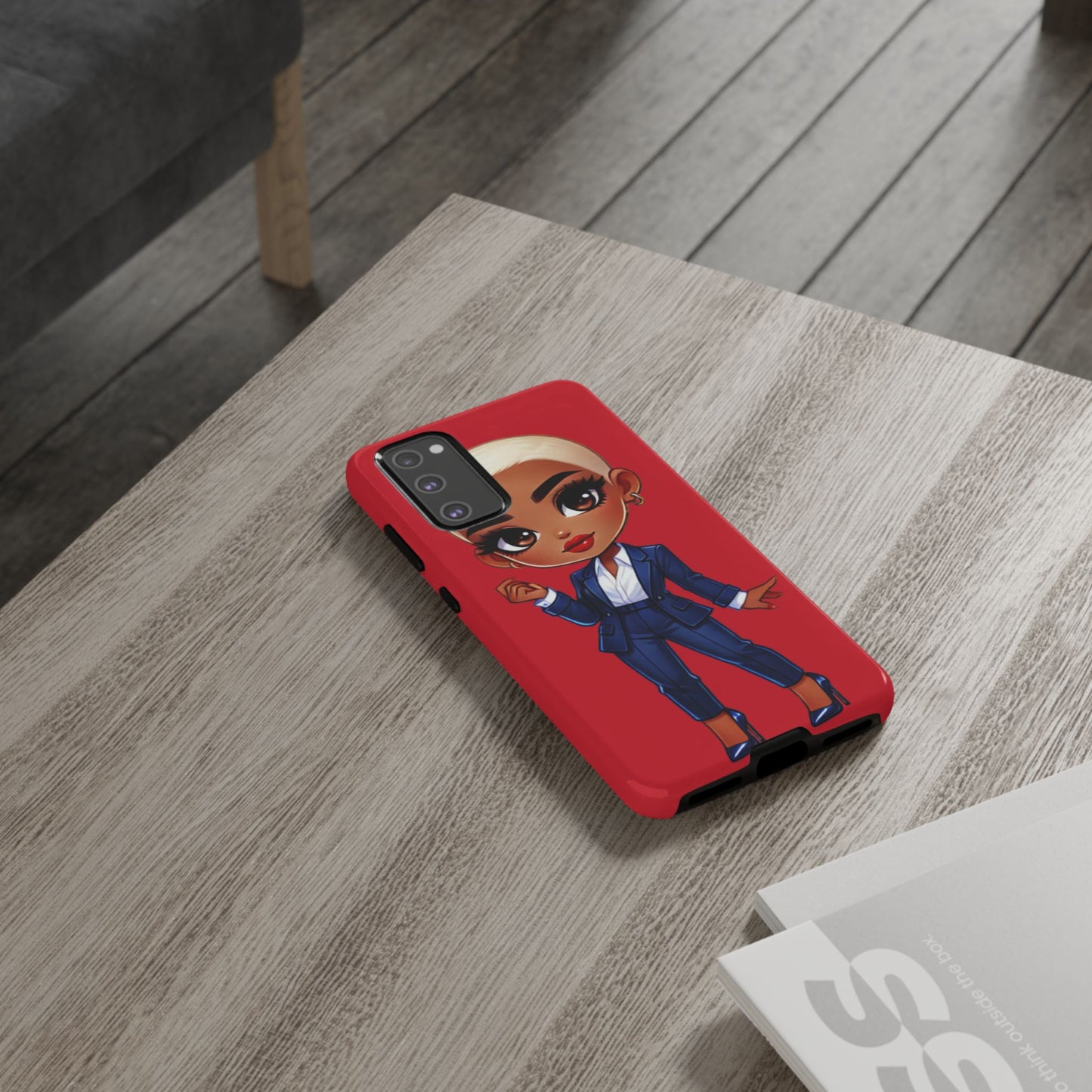 Stylish Phone Case with Confident “Deedra” Character Design, Protects Your Phone, Unique Gift, Trendy Accessory, Fashion Statement
