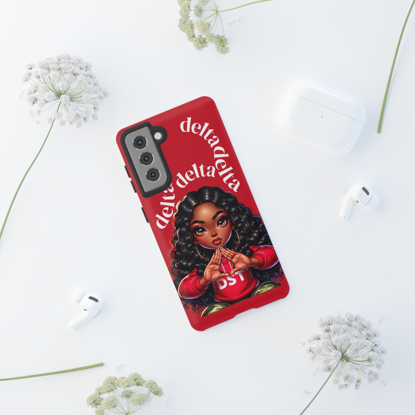 Delta Delta Tough Phone Case, Sorority Gifts, Cute Phone Accessories, Red Phone Cover, Greek Life