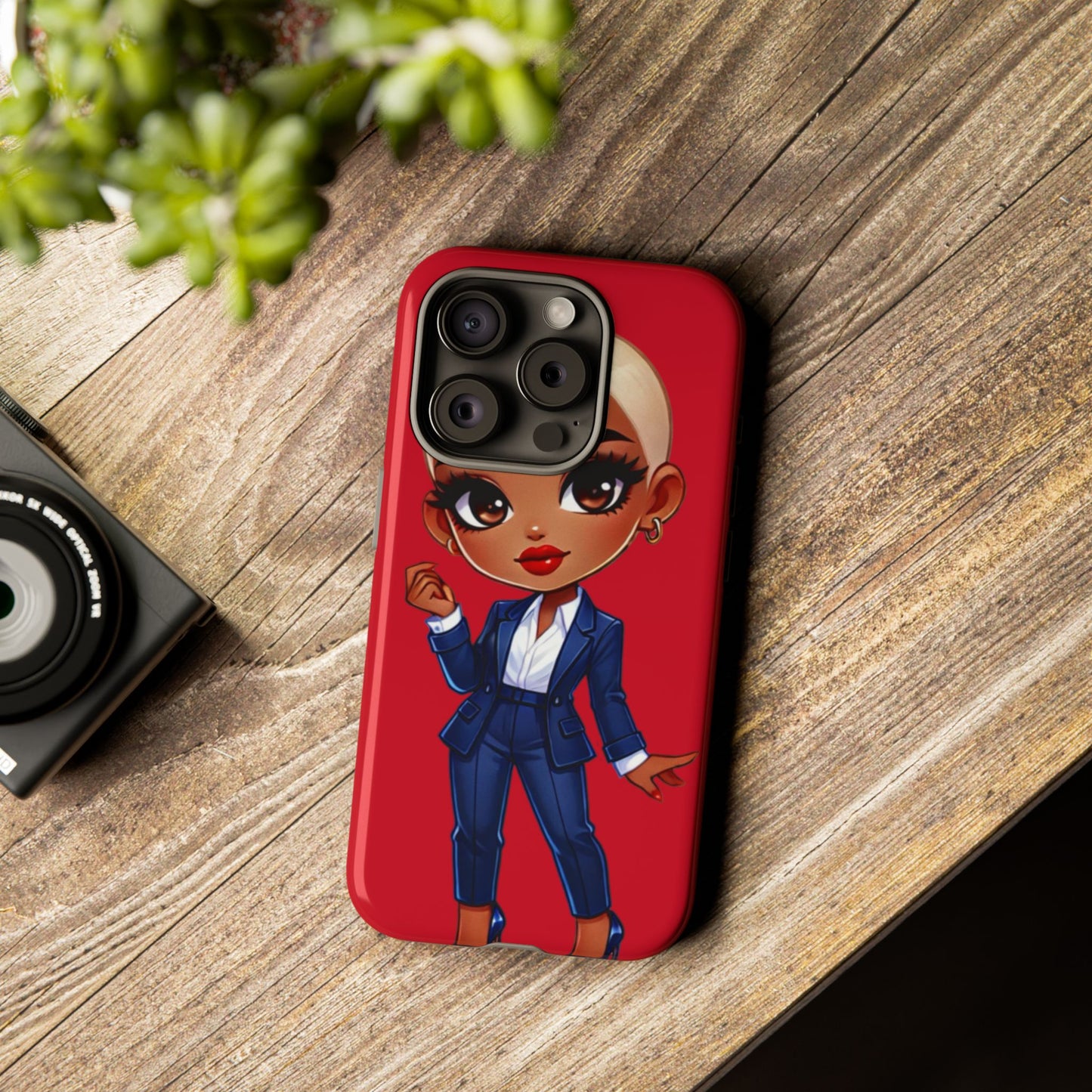Stylish Phone Case with Confident “Deedra” Character Design, Protects Your Phone, Unique Gift, Trendy Accessory, Fashion Statement