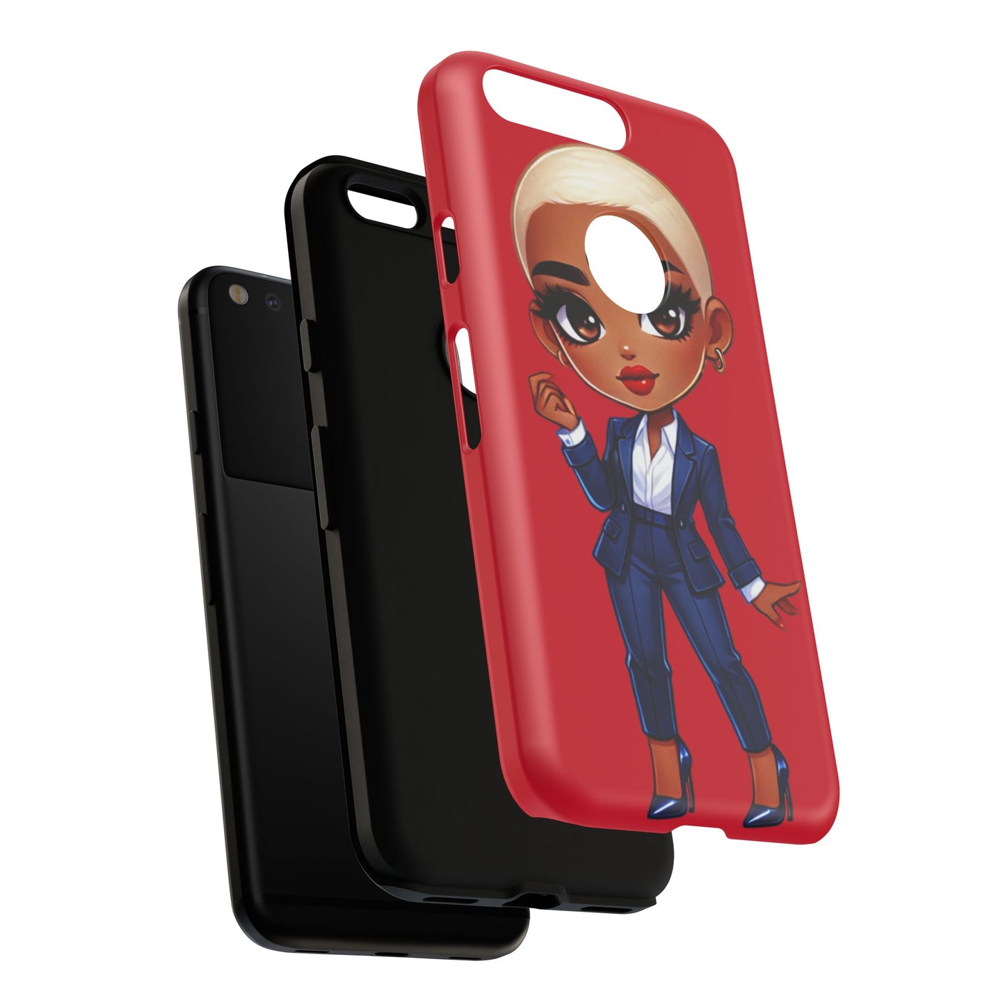 Stylish Phone Case with Confident “Deedra” Character Design, Protects Your Phone, Unique Gift, Trendy Accessory, Fashion Statement