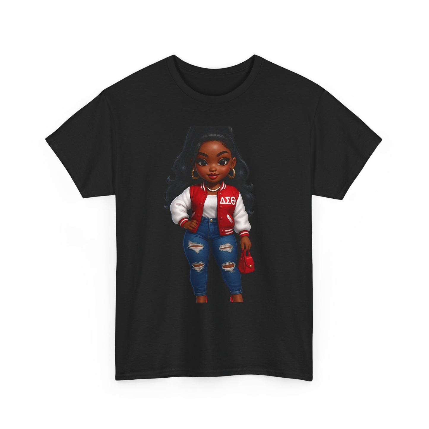 Stylish DST Girl character Unisex Heavy Cotton Tee for Trendy Individuals, Casual Wear, Graphic Tee, Fashion Statement, Gift for Friends, Everyday Comfort