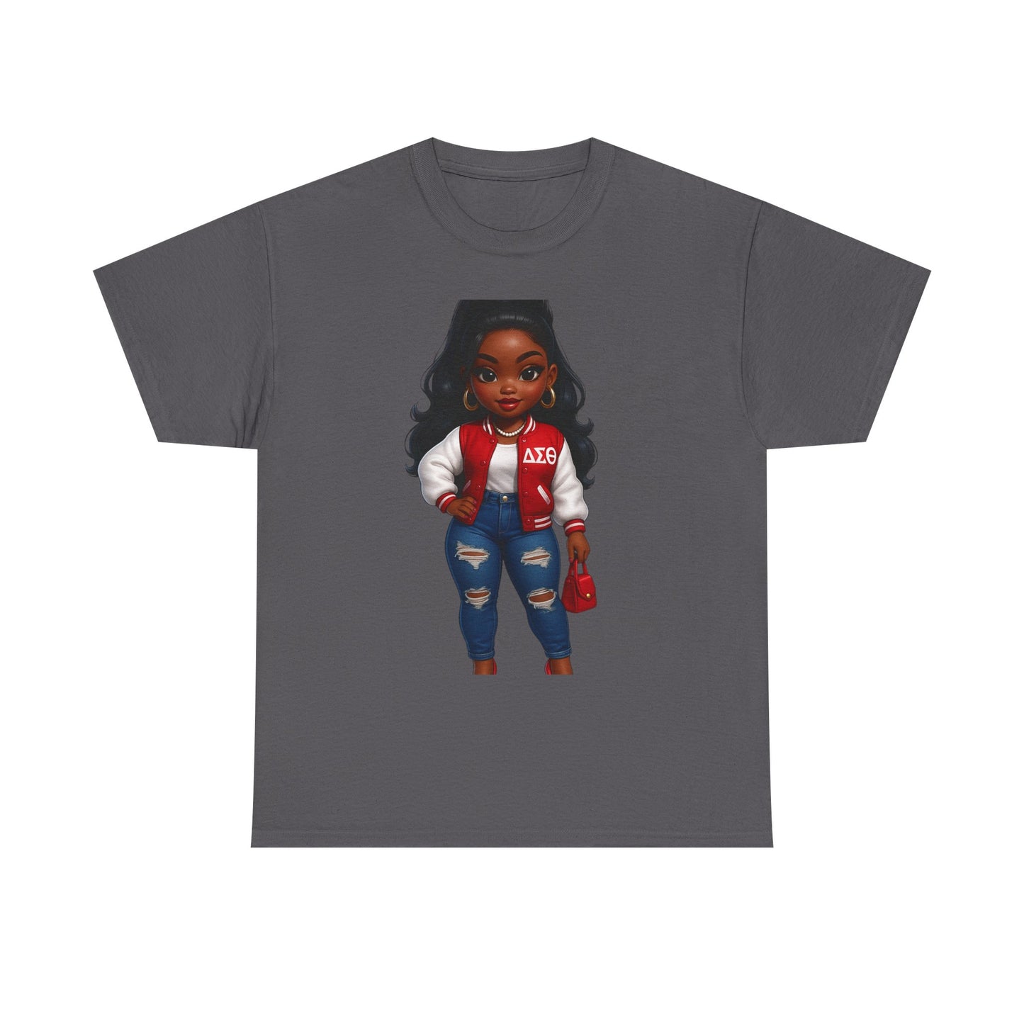 Stylish DST Girl character Unisex Heavy Cotton Tee for Trendy Individuals, Casual Wear, Graphic Tee, Fashion Statement, Gift for Friends, Everyday Comfort