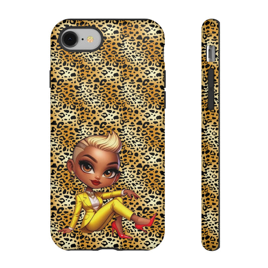 Phone Case, Blonde Bombshell Leopard Print Case, Tough Phone Cover, Stylish Animal Print Phone Protector, Gift for Her