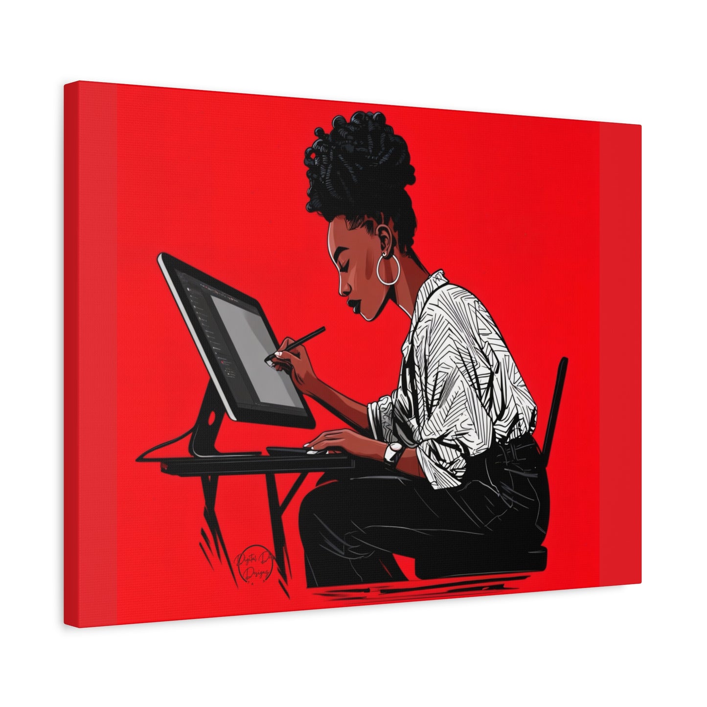 Artistic Canvas Print, Wall Decor, Home Office Inspiration, Gift for Creatives, Modern Art, Black Woman Artist