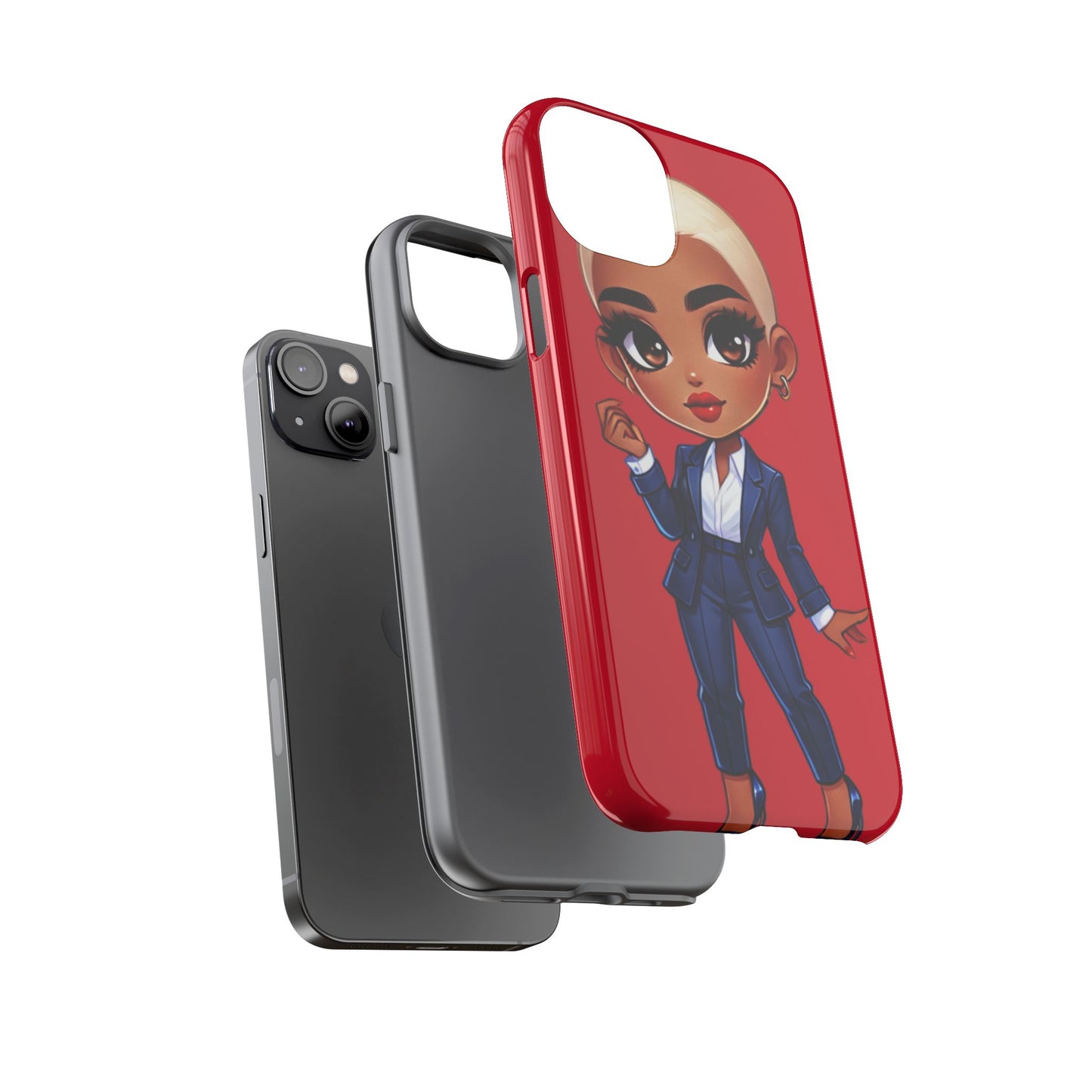 Stylish Phone Case with Confident “Deedra” Character Design, Protects Your Phone, Unique Gift, Trendy Accessory, Fashion Statement