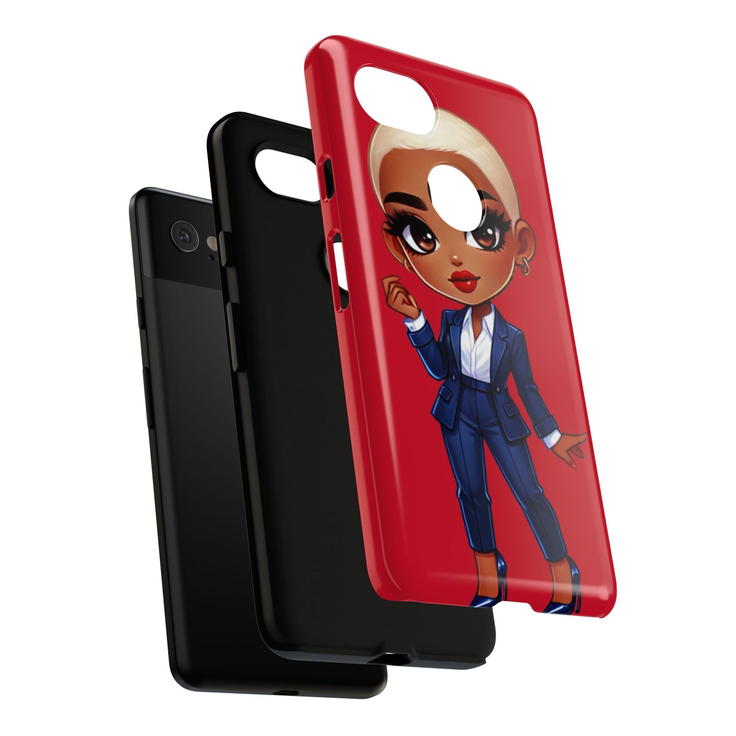 Stylish Phone Case with Confident “Deedra” Character Design, Protects Your Phone, Unique Gift, Trendy Accessory, Fashion Statement