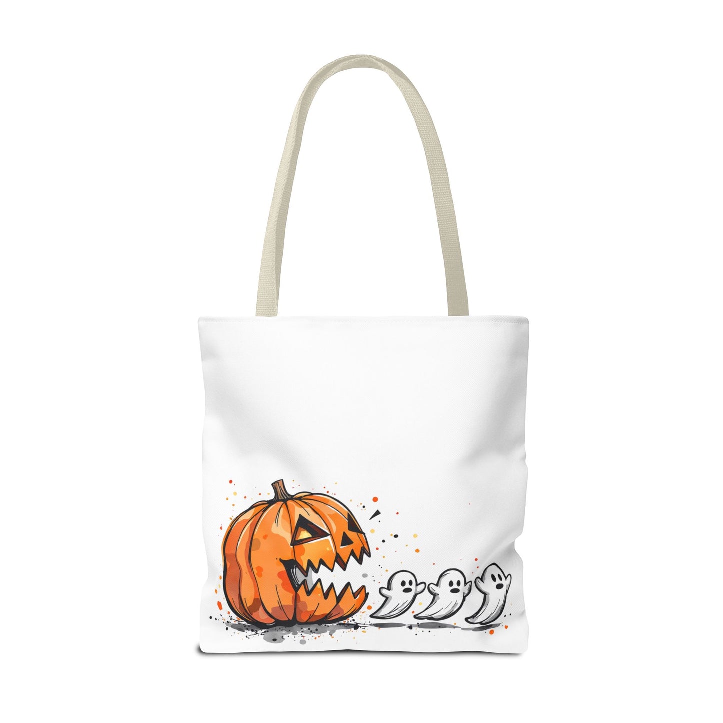 Halloween Ghostly Tote Bag, Trick or Treat, Fall Harvest, Pumpkin Patch, Spooky Season Accessory