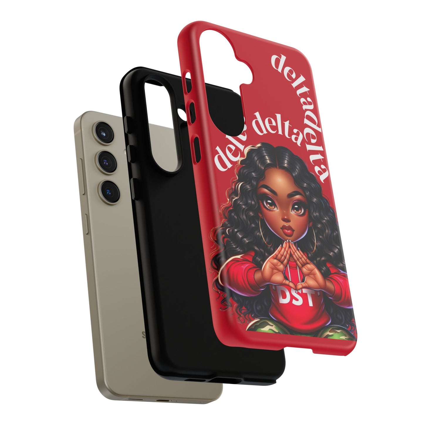 Delta Delta Tough Phone Case, Sorority Gifts, Cute Phone Accessories, Red Phone Cover, Greek Life