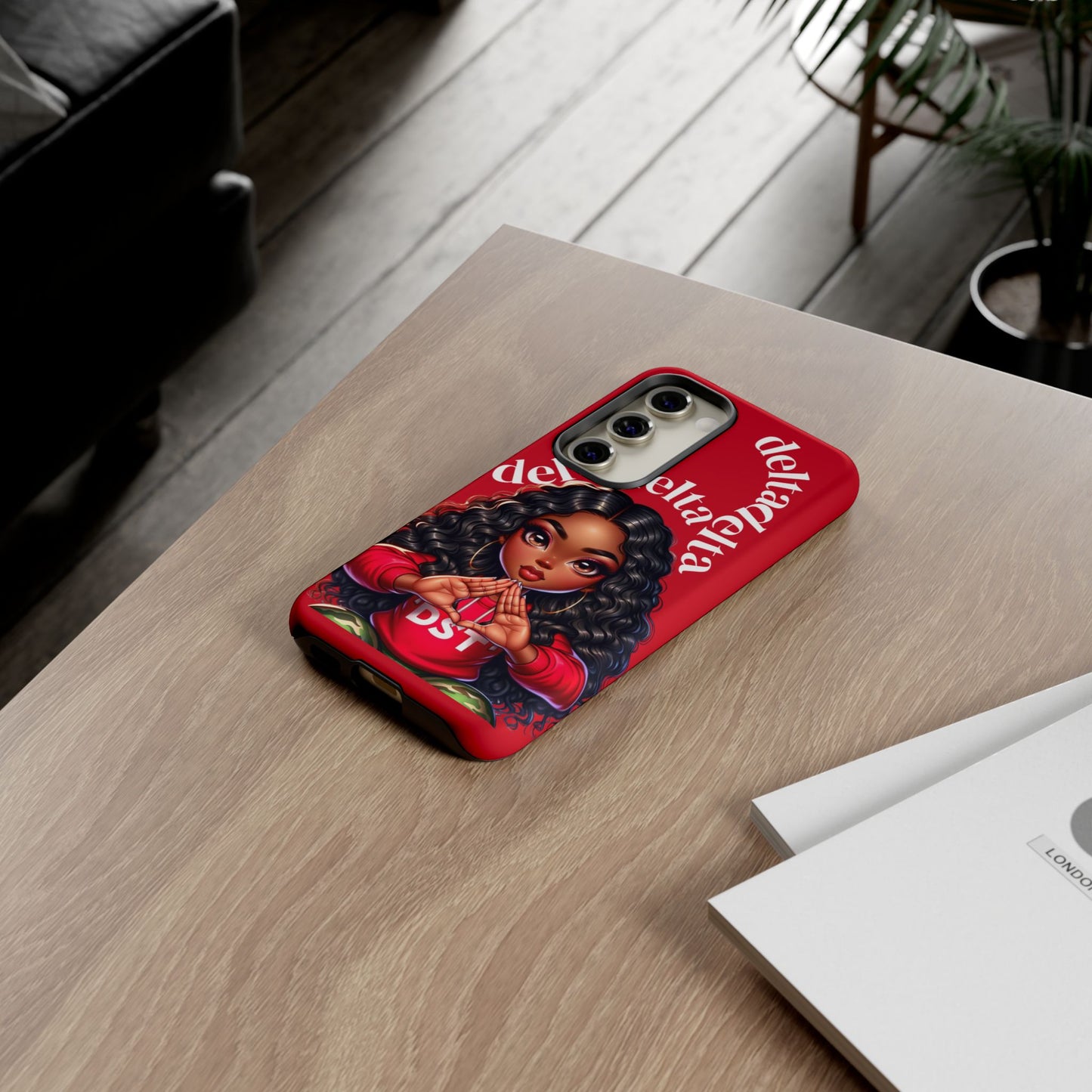 Delta Delta Tough Phone Case, Sorority Gifts, Cute Phone Accessories, Red Phone Cover, Greek Life