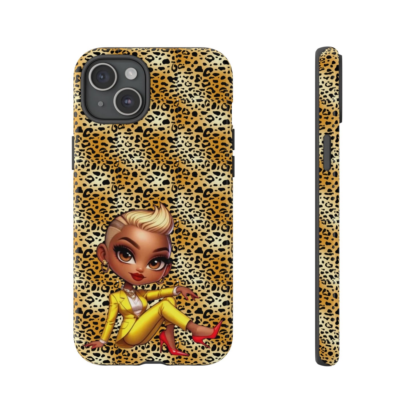 Phone Case, Blonde Bombshell Leopard Print Case, Tough Phone Cover, Stylish Animal Print Phone Protector, Gift for Her