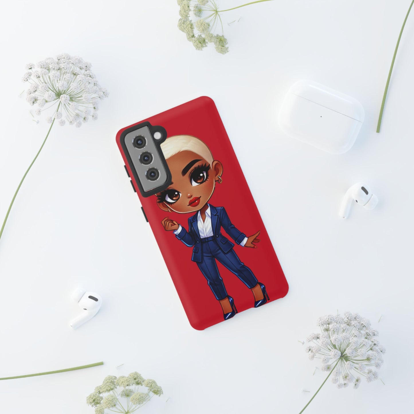 Stylish Phone Case with Confident “Deedra” Character Design, Protects Your Phone, Unique Gift, Trendy Accessory, Fashion Statement