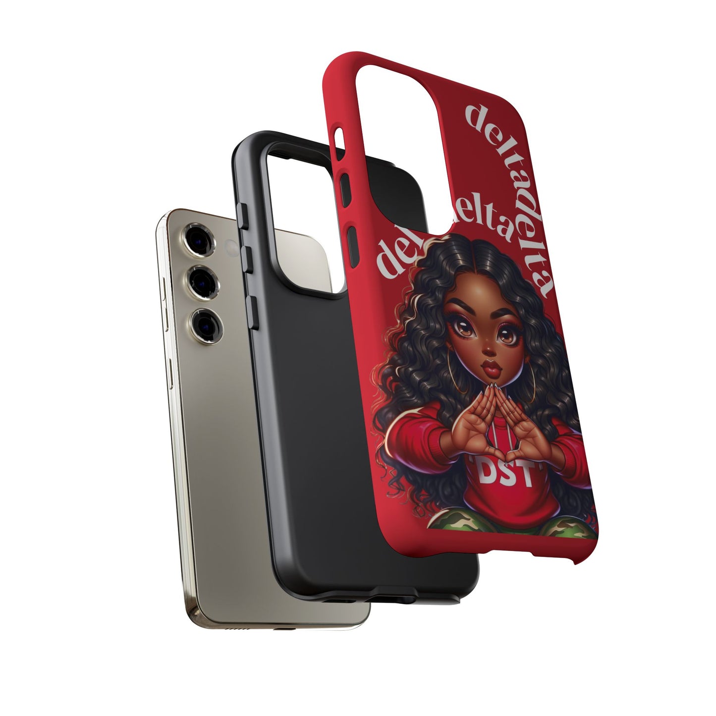 Delta Delta Tough Phone Case, Sorority Gifts, Cute Phone Accessories, Red Phone Cover, Greek Life